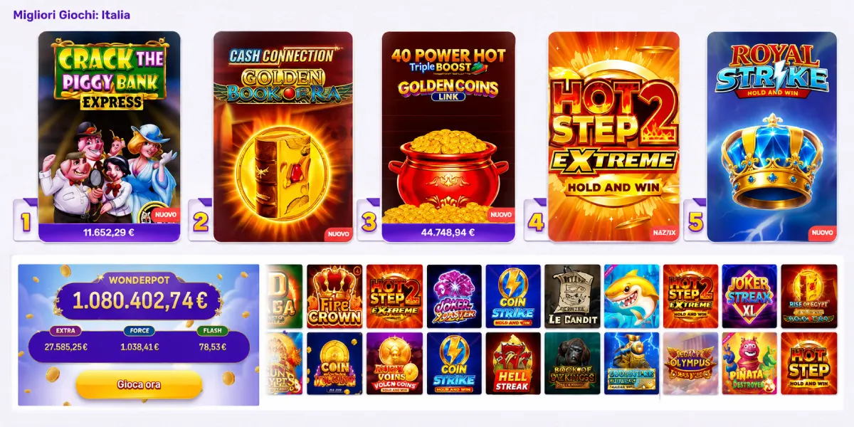 Migliori giochi in Italia e slot machine su Robocat Casino